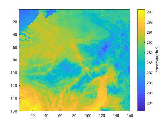 Coarse 10 m-temperature after downscaling without riules and susequent upscaling